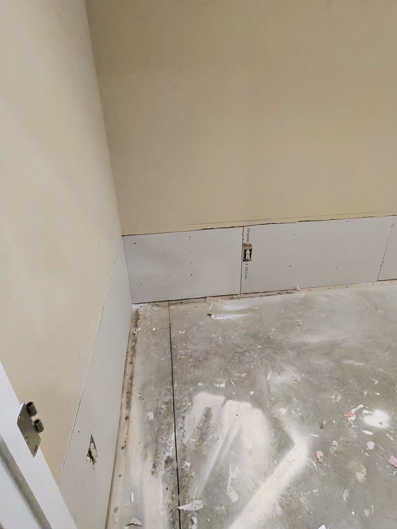 Drywall finishing work in progress by Elite Carolina Builders
