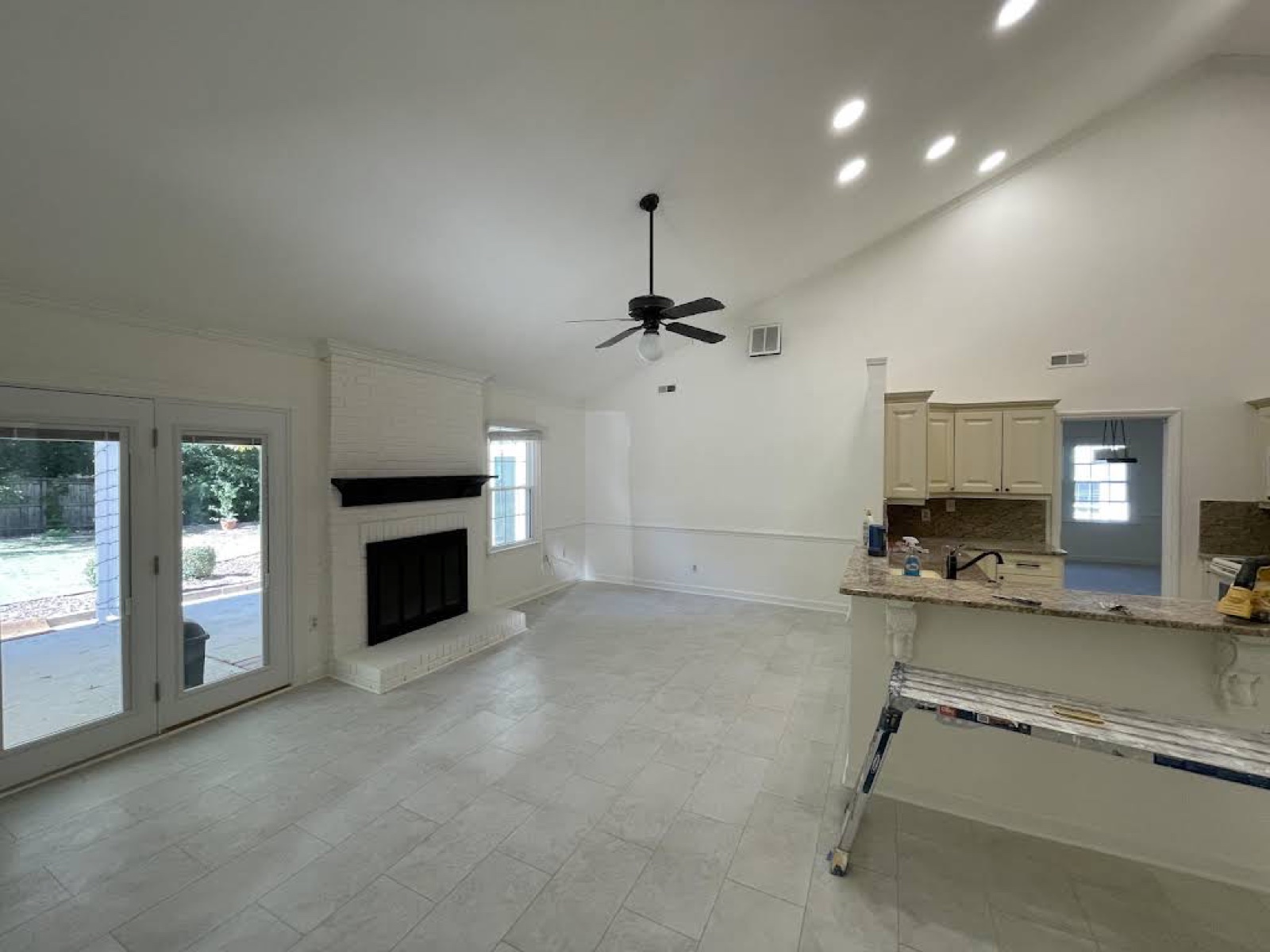 Bright white living area after interior painting