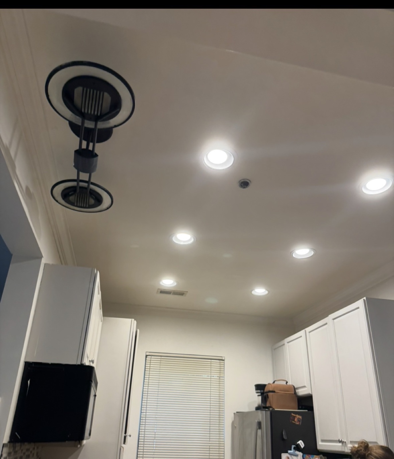 Kitchen ceiling after drywall finishing and paint